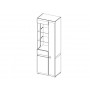 Шкаф с витриной 3D/TYP 01L, LINATE Размеры (ШхВхГл): 640х1945х420 мм
