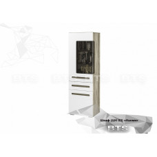 Наоми ШК-23 Шкаф со стеклом левый дуб каньон/белый глянец (602x1900x460)