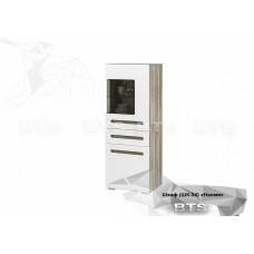 Наоми ШК-24 Шкаф со стеклом правый дуб каньон/белый глянец (602x1600x460)