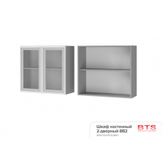 Шкаф настенный 2-дверный со стеклом 8В2 (800*720*310)