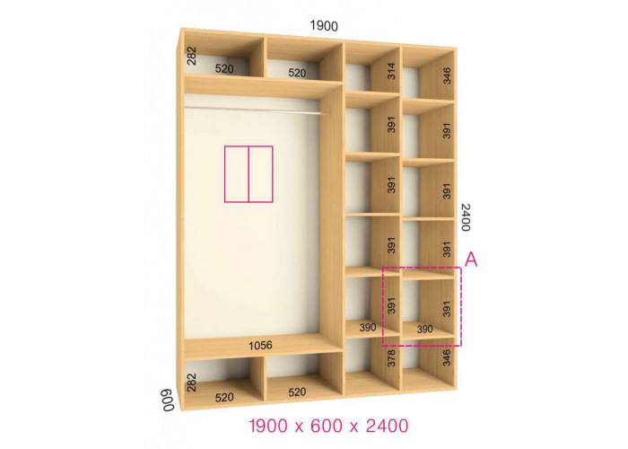 Шкаф купе 1900 ширина