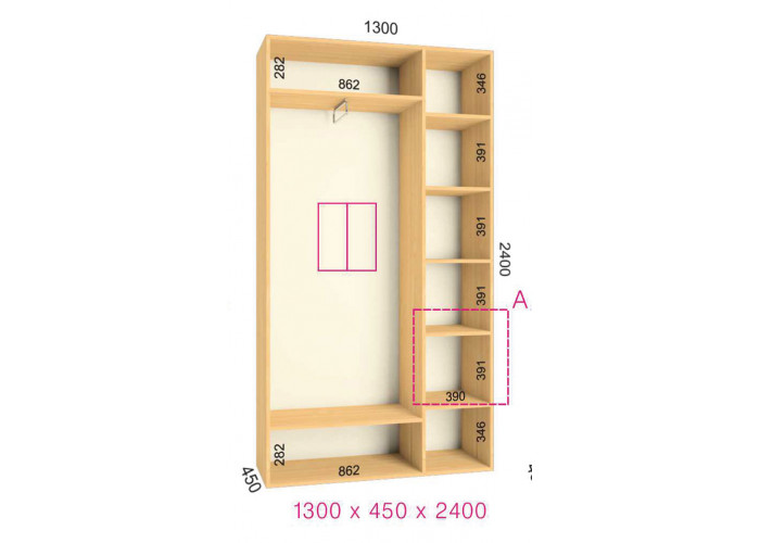 Шкаф купе 1300 2400