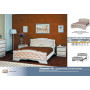 Кровать Карина-10 дуб молочный, светлая экокожа (с/м - 1600х2000 мм)