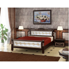 Кровать Карина-11 орех тёмный, светлая экокожа Цена от 17400 руб.