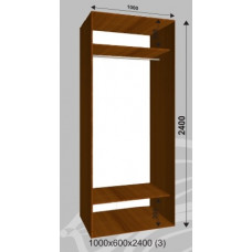 Платяной шкаф-купе 1000х600х2400 (наполнение 3)