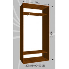 Платяной шкаф-купе 1200х450х2400 (наполнение 3)