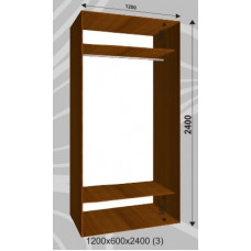 Платяной шкаф-купе 1200х600х2400 (наполнение 3)