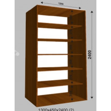 Бельевой шкаф-купе 1300х450х2400 (наполнение 2)