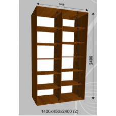 Бельевой шкаф-купе 1400х450х2400 (наполнение 2)