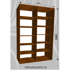 Бельевой шкаф-купе 1600х450х2400 (наполнение 2)