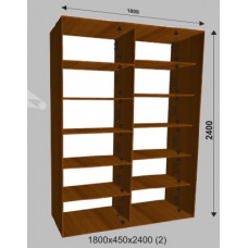 Бельевой шкаф-купе 1800х450х2400 (наполнение 4)