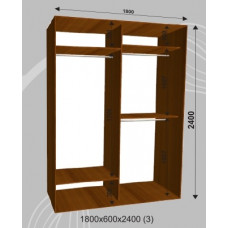 Платяной шкаф-купе 1800х600х2400 (наполнение 5)