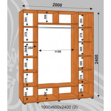 Шкаф-купе Стандарт 2000х600х2400 (наполнение 2)