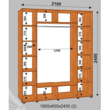 Шкаф-купе Стандарт 2100х600х2400 (наполнение 2)