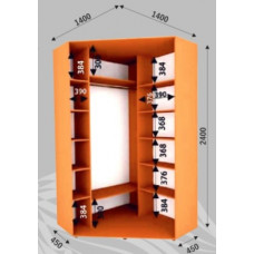 Шкаф-купе Стандарт Угловой 1400х1400х2400 (600)
