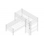 Угловая кровать Соня из массива сосны Вариант 7 с прямой лестницей (Спальное место 1900х800 мм)